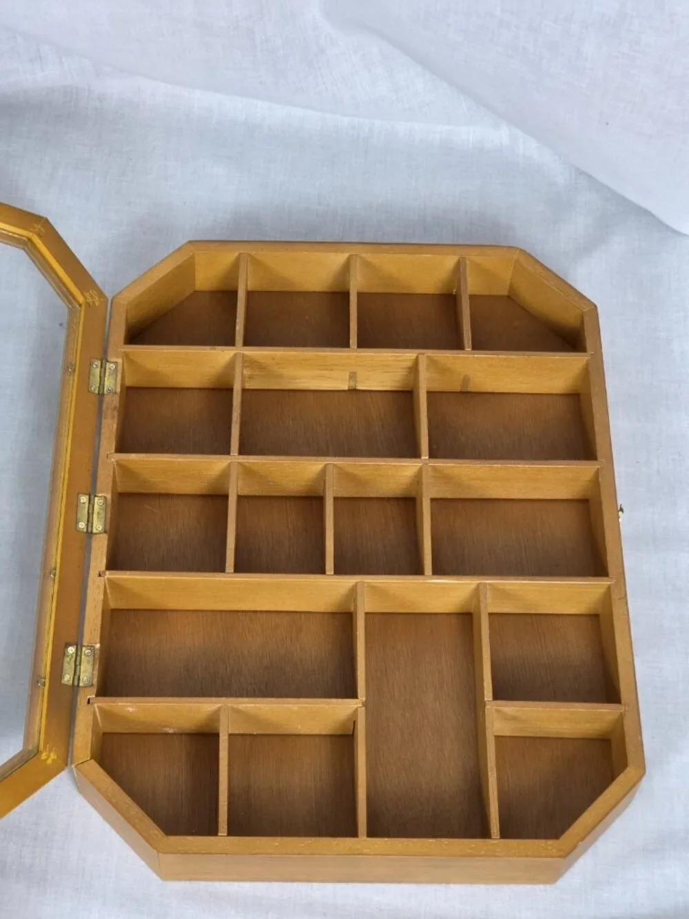 Vintage Wood Glass Door Trinket Curio Shelf Display NEW Cottagecore Grandma